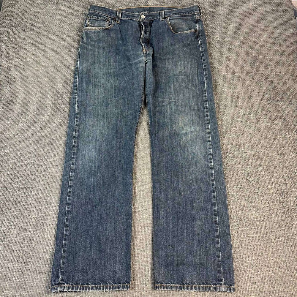 Levi's 501 Original Fit Jeans Mens 36x31 Blue Dark Rigid Button Fly LV4006